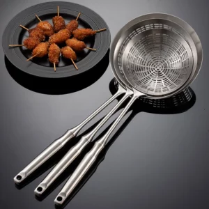 3 Sizes Round 304 Stainless Steel Strainer with Long Handle Kitchen Sieves Scoop Hot Pot Oil Filter Colander Cooking Tools - Image 2