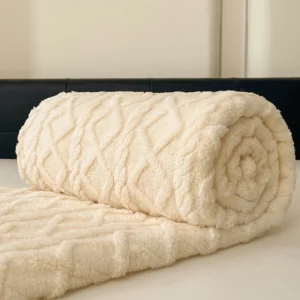 1pc Coral Fleece Blanket for Winter Thick Soft Bedspread Warm Plaids for Beds Single/Queen/King Solid Color Thow Blankets/Plaids - Image 5
