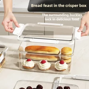 Microwave-Safe Food-Grade Square Container | Airtight Plastic Storage Box for Fruits Veggies & Meat | Kitchen & Fridge Organizer - Image 4