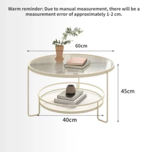 Tempered Glass Coffee Table Small Living Room Round Home Minimalist Table Modern Simple Luxury Furniture Mesas Marble Slate ins - Image 2