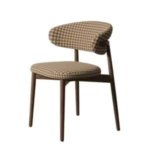 Solid Wood Home Retro Designer Dining Chair Antique Walnut Style Fabric Backrest Stool Adult Study Office Computer Chair - Image 6