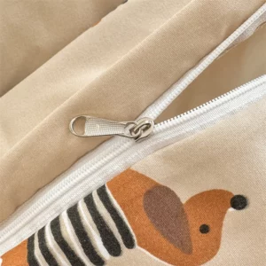 Cute Dog Printed Duvet Covet Set Brown Color Comforter Cover with Pillowcase for Kids Single/Queen/King housse de couette Full - Image 6
