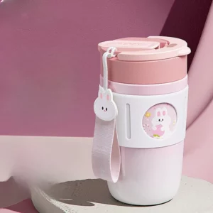 Insulated Cup Portable Coffee Cup 316 Stainless Steel Ins Student Cup with Lifting Rope Birthday Gift - Image 1