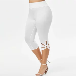 Women's Plus-Size Stretch Essential Legging Summer Elastic Waist Seamless Casual Leggings Short Pants Capri Leggins Mujer - Image 2