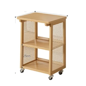 Simple Japanese Style Bamboo Sofa Table Living Room Removable Coffee Table Small Cart Bedroom Bedside Table Furniture - Image 6