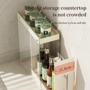 Kitchen Narrow Spice Rack Pull Out Seasoning Organizing Shelf Home Sliding Rail Organizer Countertop Condiment Storage Organiser - Image 5
