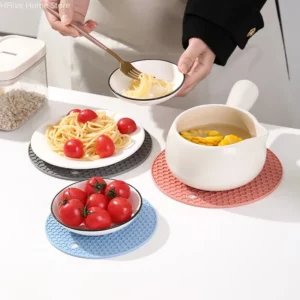 Multifunctional Kitchen Silicone Tableware Mat Round Non Slip Heat Resistant Coffee Cup Coasters Pot Holder Table Placemat Tools - Image 3
