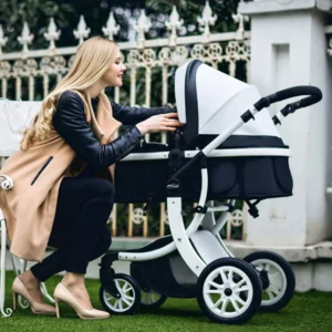 High-view Travel Baby Stroller Lightweight Foldable Baby Stroller Portable Four-wheel Baby Stroller Adjustable handlebars - Image 2