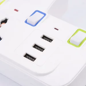 UK EU Plug Multi-Function Extension Socket with 3 USB Ports Wireless Power Strip Universal Jack Converter Adapter - Image 3