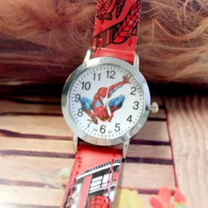 Disney Spiderman Children's Watch Anime Figures Student Quartz Watch Avenger Toys Spiderman Leather Strap Wristwatches Gifts - Image 3