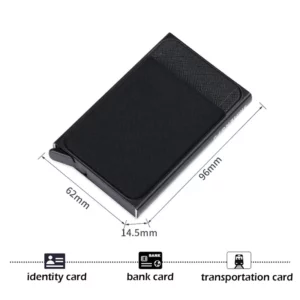 Automatic Flip Card Side Push Card Holder Sleeve Large Capacity 12 Cards Slot Metal Cards Box Men Credit Card Anti-theft Wallets - Image 6