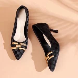 Office With Medium Heels Black Shoes For Women 2024 White Luxury Leather Casual Formal Ladies Summer Footwear Quick Delivery A - Image 5