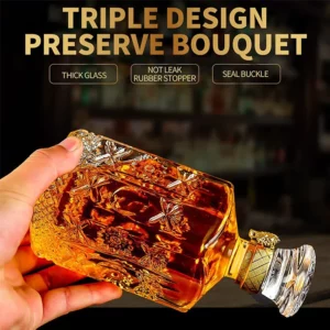 800-1000ml High-grade Square Decanter Dispenser Crystal Glass Bottle Wine With Screw Cap Aerator Mirror Jug Gift Bar Decoration - Image 3