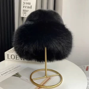 Fluffy Fur Fisherman Hat For Women Winter Plush Ear Protection Cap Windproof Warm Female Panama Caps Solid Fashion Bucket Hat - Image 7