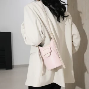 Fashion Small Crossbody Bags Women Small PU Leather Shoulder Messenger Bag For Girls Pink Bolsas Ladies Phone Purse Bucket Bag - Image 5