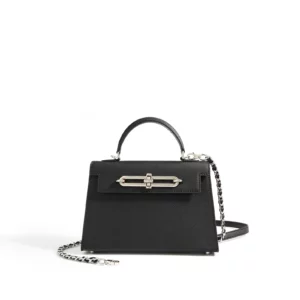 2025 New Women Casual Crossbody Bag Advanced One Shoulder Bag Small Square Tote Bags Genuine leather Lock Button Ladies Bag - Image 4