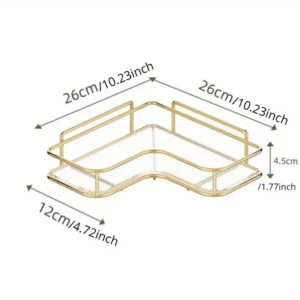 Gold Bathroom Shelfs Wall Mounted Triangular Storage Rack Acrylic Hand Washing and Washing Table Bathroom Toilet Corner Folding - Image 4