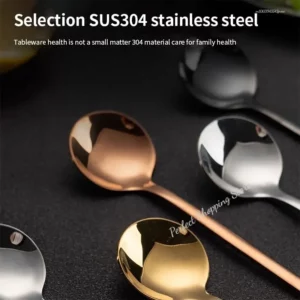 Gold Spoon Set, Beautiful Long-handled Golden Coffee Spoon, Stainless Steel Set, Holiday Kitchen Tableware Gift - Image 2