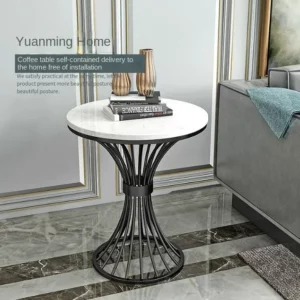 Nordic Marble round side table living room sofa corner tables INS Business reception coffee table negotiating Luxury furniture - Image 3