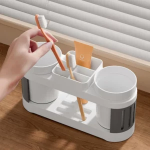 New Bathroom Toothbrush Toothpaste Shelf Simple Advanced All-in-one Toothbrush Mouthwash Cup Bathroom Wash Set Cup Holder - Image 4