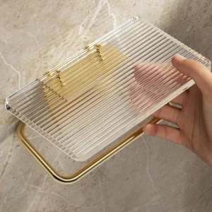 Luxury Gold Toilet Paper Holder with Shelf No Punching Acrylic Roll Paper Holder Tissue Hanger Bathroom Accessories Bathroom - Image 5