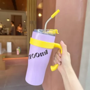 Kawaii Sainless Steel Tumbler For Coffee Car Mug Freeze Thermos 1100ml Cute Thermal Water Bottle With Straw Keep Cold Hot Cup - Image 4