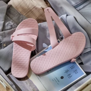 Traveling Portable Slippers Women's Flat Low (1cm-3cm) with Detachable Slippers Traveling Non-skid Bathroom Shoes Women EVA - Image 4