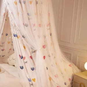 New Folded Bed Canopy Mosquito Net for Girl Women Bedding Romantic Black Yarn 2 Layers Round Dome Tent Curtain Room Decor - Image 5