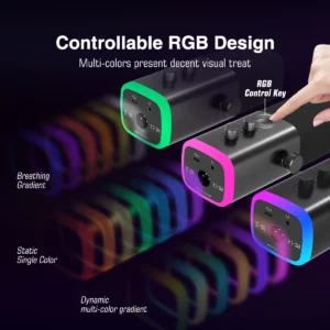 FIFINE USB/XLR Dynamic Microphone with RGB Control/Headphone jack/Mute,MIC for PC Gaming Recording Streaming AmpliGame-AM8 - Image 5