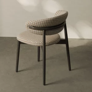 Solid Wood Home Retro Designer Dining Chair Antique Walnut Style Fabric Backrest Stool Adult Study Office Computer Chair - Image 4