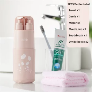 Portable Travel Wash Set Toothpaste Shampoo Storage Bottle Bathroom Multifunction Creative Travel Cup Toothbrush Organizer Box - Image 4