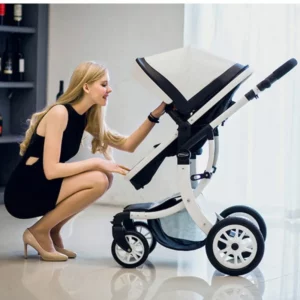 High-view Travel Baby Stroller Lightweight Foldable Baby Stroller Portable Four-wheel Baby Stroller Adjustable handlebars - Image 4
