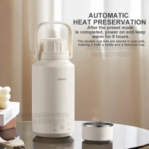 OIDIRE New Portable Electric Kettle 2 Cover Insulated Water Cup Water Boiler 1L Temperature Adjustment Kettle for Travel 220V - Image 2