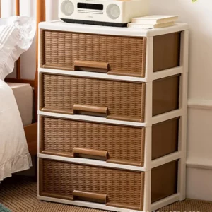 Drawer Style Storage Box Stackable Storage Container Home Cabinet Bedside Table Household Storage Organizer For Clothing Books - Image 2