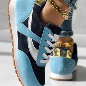 Women’s Sneakers Casual Flat Lace Up Outdoor Running Tennis Leather Shoes Fashion Printed Breathable Vulcanized Shoes - Image 2