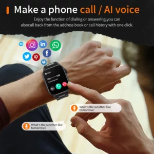 LIGE Men's Watch Outdoor Flashlight Military IP68 Waterproof Smart Watch Men Heart Rate Sport Fitness Watches BT Call Smartwatch - Image 5