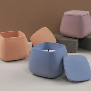 Candle Cup Square with Lid Square Gypsum Silicone Mold DIY Aromatherapy Candle Holder Decoration Ornament Storage Jar Resin Mold - Image 4