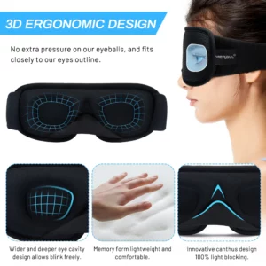 3D Sleeping Mask Block Out Light Sleep Mask For Eyes Soft Sleeping Aid Eye Mask for Travel Eyeshade Night Breathable Slaapmasker - Image 3