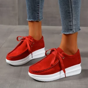 New Women Casual Shoes Height Increasing Wedge Sneakers Woman Vulcanize Canvas Shoes Solid Color Plus Size Chunky Platform Shoes - Image 6