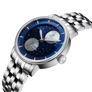 WM Watch Welly Merck Automatic Mechanical Watches Men Lunar Moon Phase Sapphire Waterproof Man Luminous Twin Moons Watch WM142 - Image 4