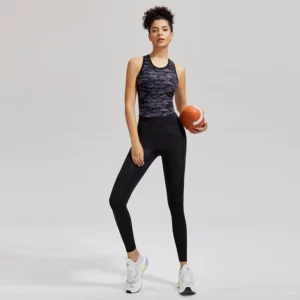 Summer Ladies Camo with Built in Bra Fitness Tank Top Slimming Body Yoga Vest Workout Sports Tops with Fixed Pads Woman Gym - Image 6