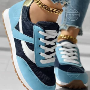 Women’s Sneakers Casual Flat Lace Up Outdoor Running Tennis Leather Shoes Fashion Printed Breathable Vulcanized Shoes - Image 3