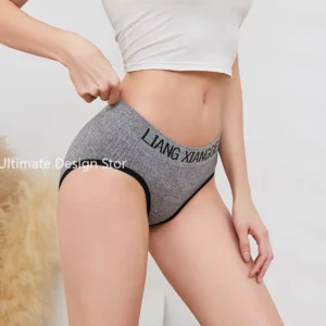 Women's Panties Striped Ladies Underwear Fashion Lingerie Letter Panties Mid-waist Underpants Slip Femme Dropshipping - Image 2