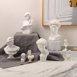 Statue of Nordic Greek Figures Mythology Goddess Hero David Venus Mozart Bust Figurine Sculpture Sketch Model Room Decoration - Image 2
