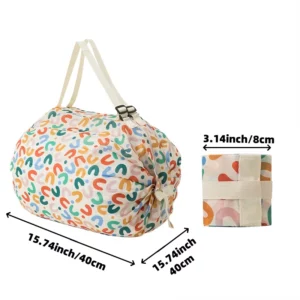 Large Capacity Foldable Shopping Bag Eco-friendly Waterproof Storage Bag Portable Handbag Reusable Storage Bags For Travel - Image 2
