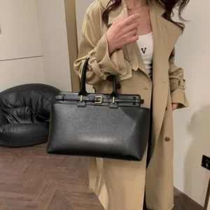Large Size Women Top-handle Bags Retro Pure Color Big Capacity Shopping Totes 2024 Winter Latest Trendy Luxury Designer Handbags - Image 5
