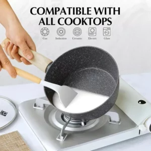 Nonstick Saucepan with Lid Kitchen Soup Pot Cooking Pot Cookware Thick Non-stick White Marble Milk Noodle Pot Easy to Clean - Image 6