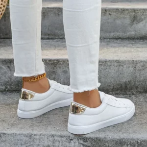 Womens Casual Shoes 2024 Spring New Fashionable Breathable Walking Flats Women's Mesh Lightweight Vulcanized Shoes - Image 5
