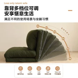 Lazy sofa can lie can sleep small apartment balcony living room casual cream wind home bedroom foldable sofa bed - Image 6