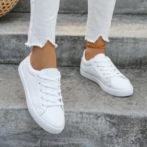 Womens Casual Shoes 2024 Spring New Fashionable Breathable Walking Flats Women's Mesh Lightweight Vulcanized Shoes - Image 4